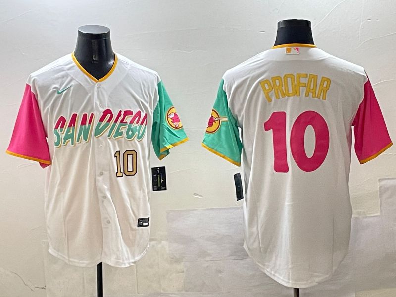 Men San Diego Padres #10 Profar White City Edition 2025 Nike MLB Jersey style 4->san diego padres->MLB Jersey